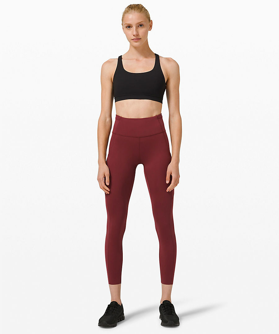 Fast and Free High-Rise Tight 28 *Reflective, Red Merlot