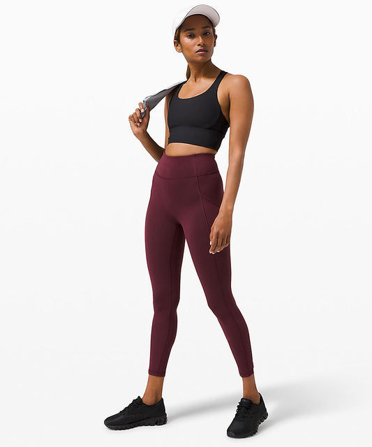 Fast and Free High-Rise Tight 25 *Reflective, Red Merlot